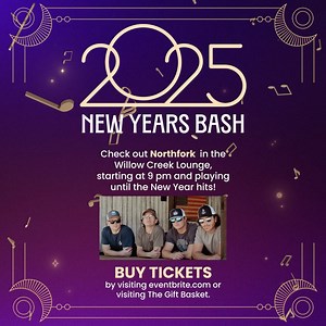 ✨ Ring in 2025 at Black Oak Casino Resort! 🎉 Join us this New Year’s Eve for an unforgettable celebration featuring live music featuring Northfork! 🎶 Live Entertainment: Northfork live in the Willow Creek Lounge starting at 9 pm on December 31, 2024! Tickets: $160 for a table for 5 guests. Buy tickets today! https://bit.ly/4isyZSq | Black Oak Casino Resort