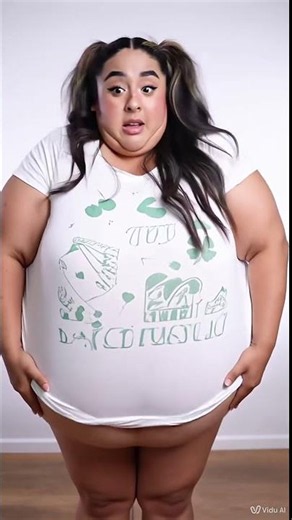 bbw girl inflates in tight jean shorts #inflation #plussize #inflation #feeder #curvy #bellyfat #big