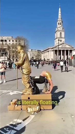 You Won’t Believe This! Golden Man Floating in the Air 😱 | Real or Illusion? #trandshorts #viral