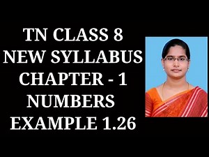 8th Maths Ch-1 Numbers | Example 1.26 | Samacheer One plus One channel