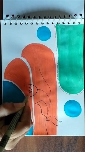 Day 1/15 Bohemian Abstract Art 🌿 Easy Sketchbook Idea #shorts #artshorts