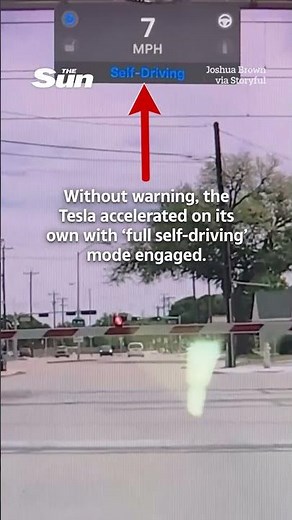 Self-driving Tesla accelerates over tracks seconds before TRAIN