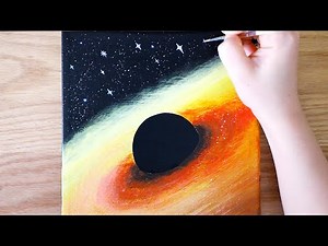 Acrylic painting | Black Hole | Black Canvas Painting Tutorial for beginners #91