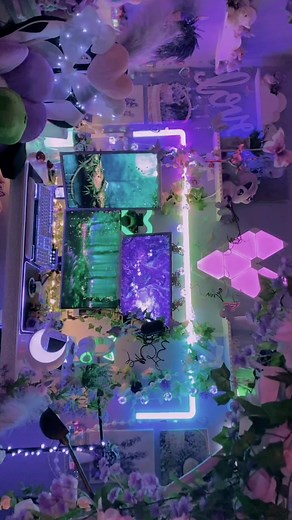 Enchanted Forest Gaming Setup Tour | Cozy and Cute Desk Aesthetic