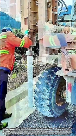 Driving Railing Piles Using A Hydraulic Press #job #skills #workers #traffic #iron