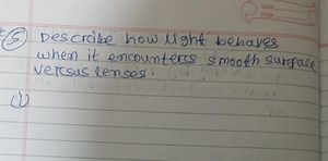 Describe how light behaves when it encounters a smooth surface ... | Filo