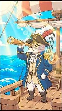 Pirate cat survives the shipwreck and lives on an island. #cat #cartoon #toon #animation #kids #boy