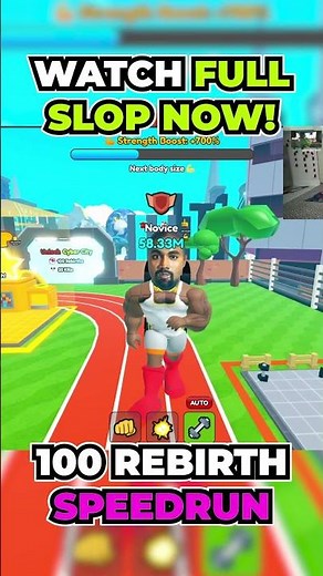 100 Rebirth SPEEDRUN In Roblox Push Up Simulator! #roblox #shorts #challenge