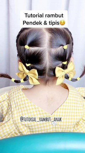 Tutorial Kepang Rambut Anak Pendek & Tipis
