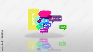 Conseil audit discussion stratégie consulting expertise coaching pro management cabinet d'étude bulles de couleur débat