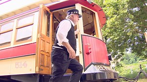 Clang, clang, clang goes the Willamette Shore Trolley as it readies to extend its route