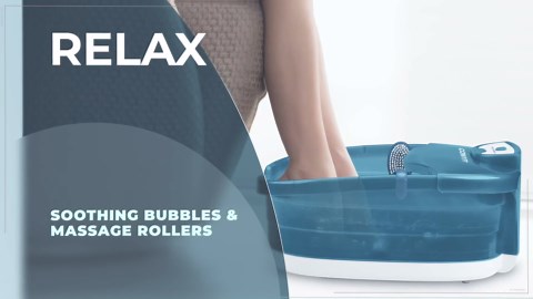 Conair Pedicure Foot Spa Bath with Heat reaching 104 Degrees, Massaging Foot Rollers, Soothing Bubbles, Pumice Stone and Nail Brush Included