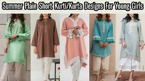 Simple And Stylish Plain Short Kurti/Kurta Designs || Summer Plain Kurtii/Kurta Designs 2023 | NOORi's Style