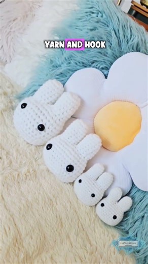 Watch Me Crochet the No-Sew Amigurumi Bunny Head Step-by-Step! 📹 #craftinghappiness