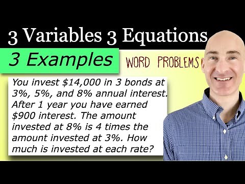 How to Solve 3 Variable 3 Equation Word Problems
