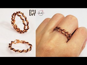 Making jewelry for beginners | Super simple twisted ring from copper wire 1025