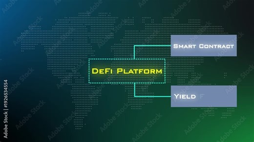 DeFi Platform Business Project Animation Video Showcasing Smart Contract Yield Farming Staking And Liquidity Pool Mechanism.