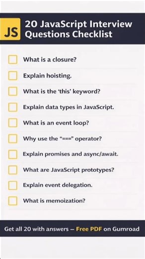 Javascript Interview Prep PDF #shorts #viral #youtubeshorts #viralvideo
