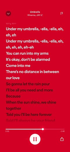 Rihanna Umbrella Lyrics Video