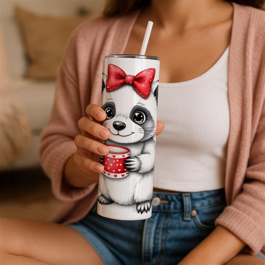 Raccoon Tumbler Wrap – AI Art 20oz Skinny Tumbler Design (PNG Digital Download - Etsy
