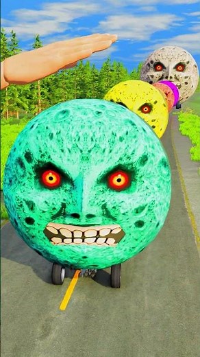 Big & Small Moon Cars vs Giant Hand Slap - BeamNG.Drive