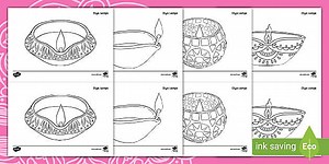 Diwali Colour-in Diyas