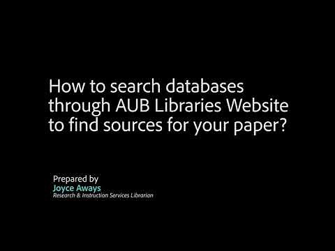 How to search databases at AUB Libraries