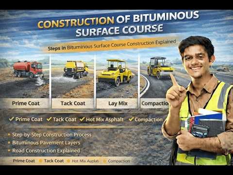 Construction of Bituminous Surface Course Explained | Highway Engineering | Polytechnic & Diploma