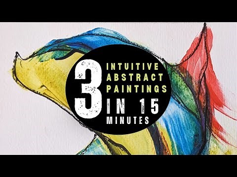 Create 3 Intuitive Abstract Paintings in 15 Minutes Using 3 Colors #intuitivepainting #abstractart