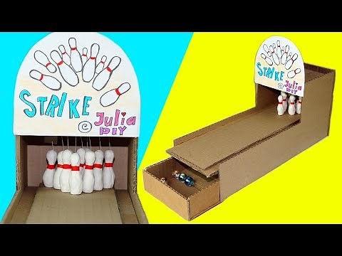 Bowling game DIY | How to make a game | Desktop game from cardboard | Julia DIY