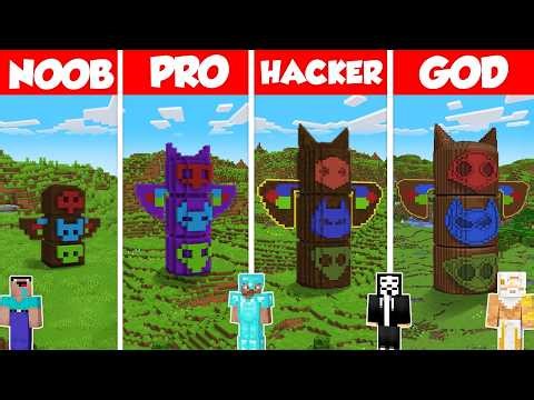PJ Masks Headquarters Build Battle Challenge - Noob vs Pro vs Hacker vs God - Minecraft Animation