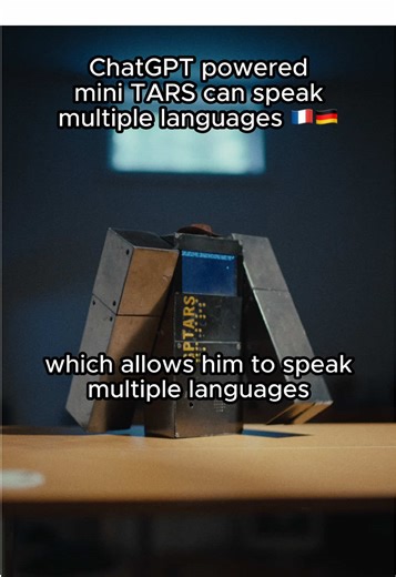 This mini TARS replica that I built is powered by @ChatGPT. And he can speak almost any language fluenty. #ai #chatgpt #interstellar #robot #technology