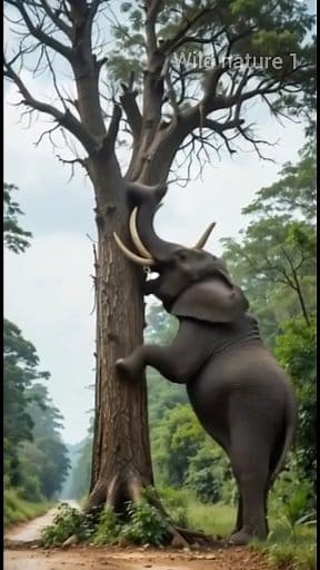 195K views · 472 reactions | LAn angry elephant knocks down a tree part - 2 #elephant #tree #animals #trendingreels #wildlife #nature | wild nature 1 | Facebook