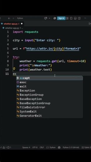 I Made a Weather App with Python in Minutes! 🌦️🐍