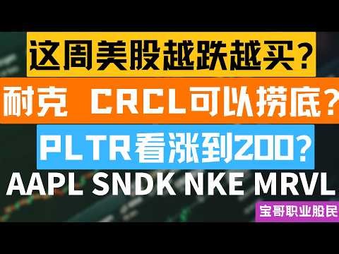 这周美股越跌越买? 耐克 CRCL可以捞底? PLTR看涨到200? AAPL SNDK NKE MRVL！ 04052026 #美股 #股票 #美股分析 #投資