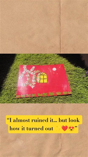 Aesthetic Window Art 💛🌙 | Simple Painting Idea 🎨 🌈🥳 #craft #art #painting #shorts