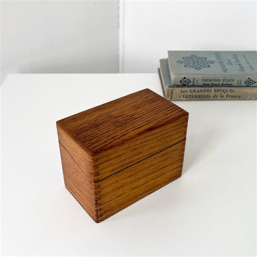 Vintage Dovetailed Wood File Box- 3 X 5 Index Card File - Rustic Recipe File - Etsy
