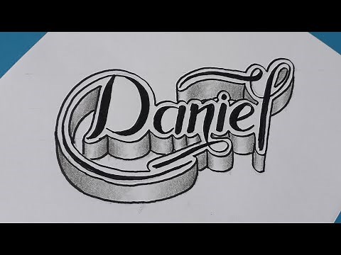 3d Drawing Name Daniel on Paper For Beginners / How To Write 3d Calligraphy Styles / Make Easy Art