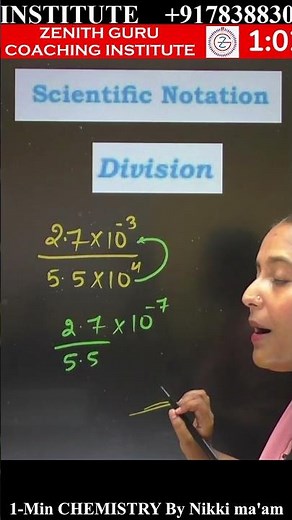 1 Min Chemistry 018 l Class 11 I Scientific Notation l BY Nikki Ma'am