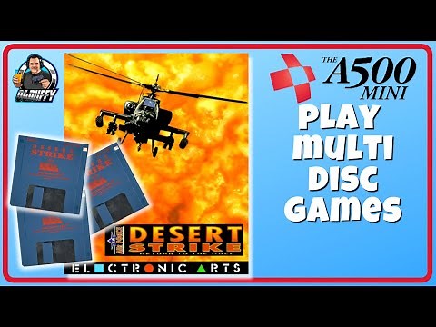 A500 MINI How To Add Multi Disc Games + AMIGA Desert Strike GAMEPLAY