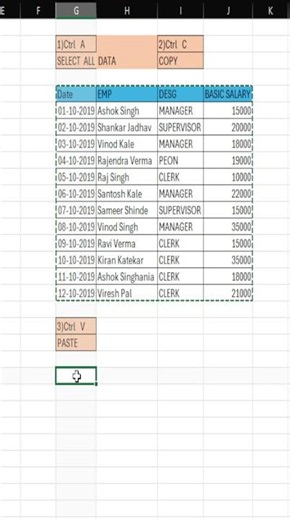 Excel Shortcut Keys Copy Paste in 3 Steps! 🔥 #ytshorts