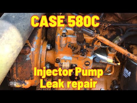 CASE580C INJECTOR PUMP LEAK REPAIR TUTORIAL, ONE O-RING REPLACED WITHOUT REMOVING THE PUMP