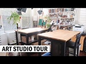 Mixed Media Artist Studio Tour + Art Supply Organization