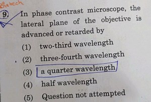 In phase contrast microscope, the lateral plane of the objectiv... | Filo