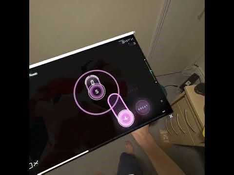 playing OSU in XR using stardust XR + WiVRn on linux. additional bonus POV of petting a cat.