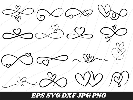 Infinity Symbol SVG, Infinity PNG Bundle, Clipart, Cut Files for Cricut, Silhouette, Heart Outline - Etsy