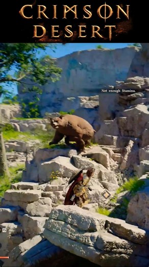 Fighting an angry Bear😰 #gaming #battle #crimsondesertgameplay