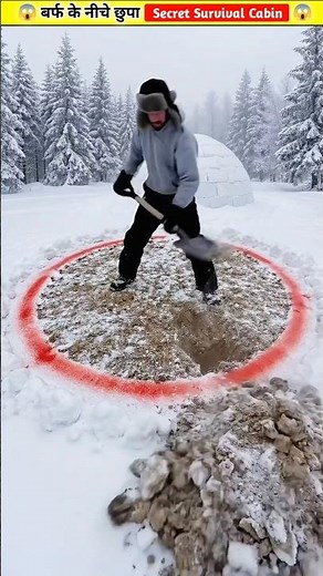 Hidden Survival Cabin Under Snow 😱❄️ | Secret Underground Shelter Build~mini wood toy #shorts #viral
