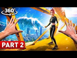 VR 360 PARKOUR CHASE - ESCAPE ANGRY GIRLFRIEND AND TSUNAMI 2 360 Video Funny 4K