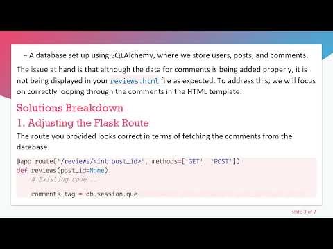 Displaying a List of Comments in Your Flask Application using HTML5 and SQLAlchemy